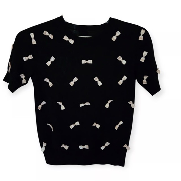 Alice + Olivia Sweaters - Alice + Olivia Bow All Over Sweater Top